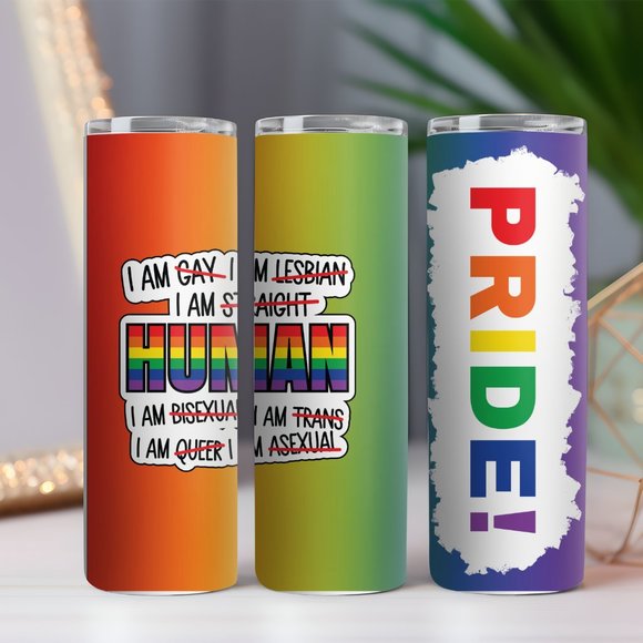 Pride Tumbler, Human Tumbler, LGBTQ Tumbler, Equality Tumbler - Picture 1 of 1